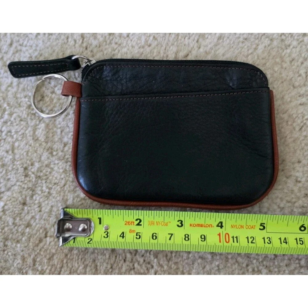 Osgoode Marley Two Tone Leather Coin Pouch Key Chain Wallet Pouch
